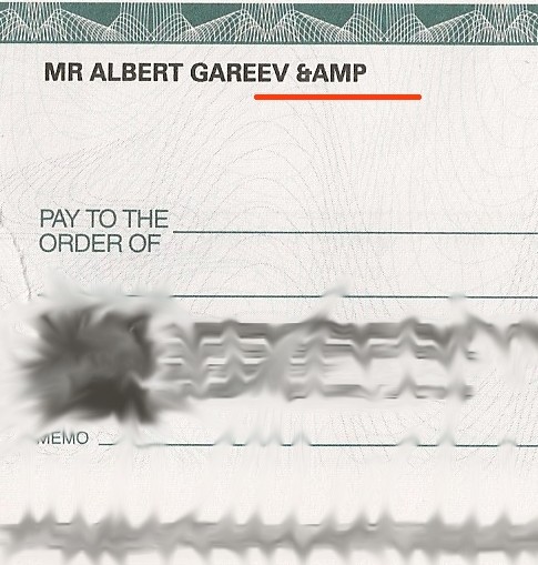 Cheque1-- An image of a cheque with a bug